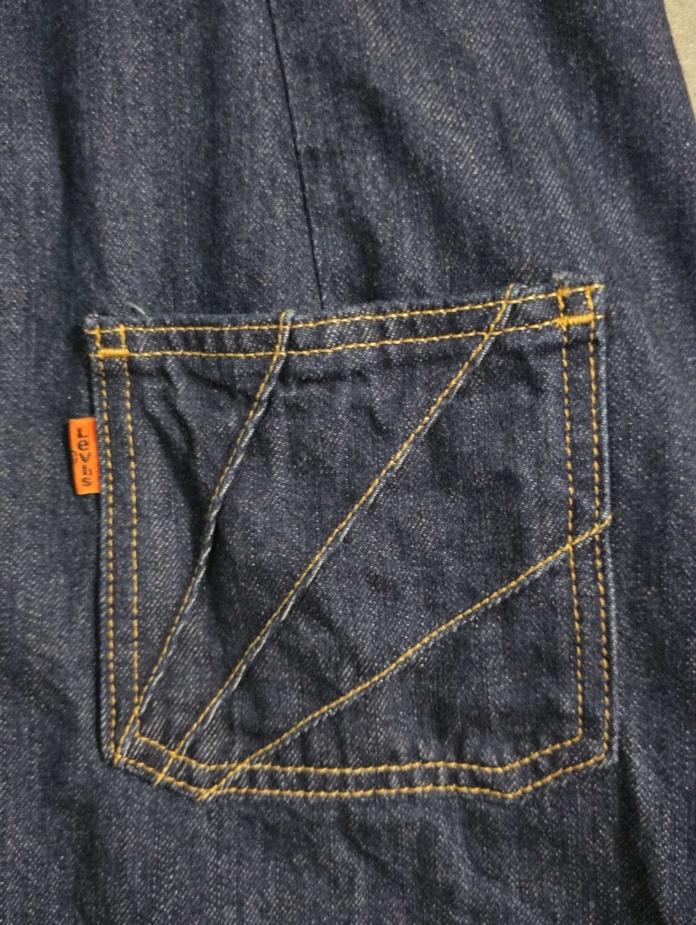 Levi's Womens Orange Tab Button Down Mini Overall Jumper Dress Size Small - Picture 11 of 11